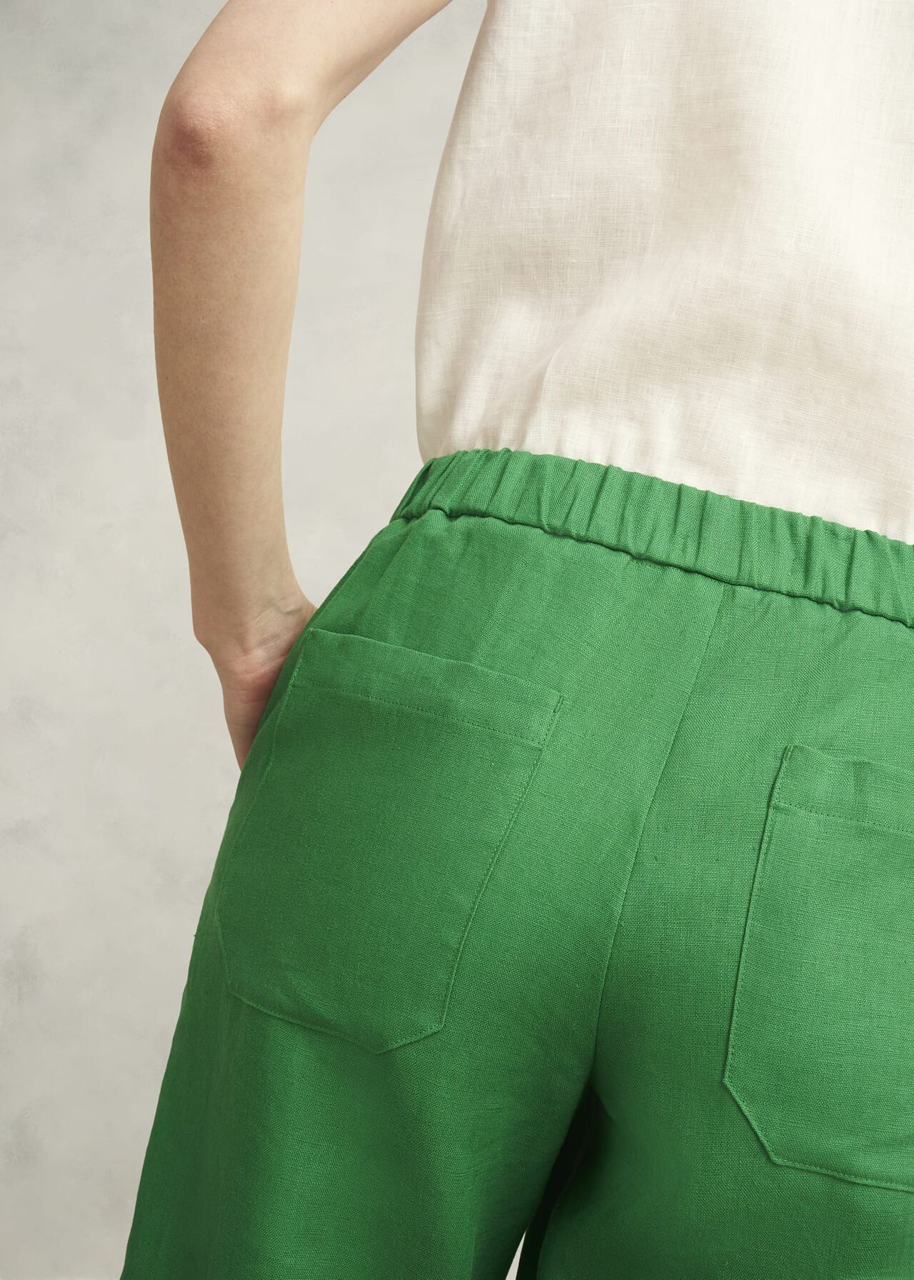 Lillie Linen Trousers, Green, hi-res