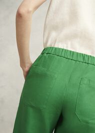 Lillie Linen Trousers, Green, hi-res