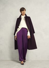 Judith Satin Trousers, Vibrant Purple, hi-res