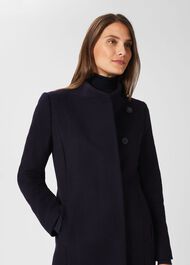 Maisie Wool Blend Coat, Navy, hi-res
