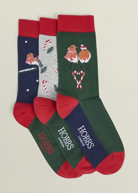 Festive Robin Sock Set