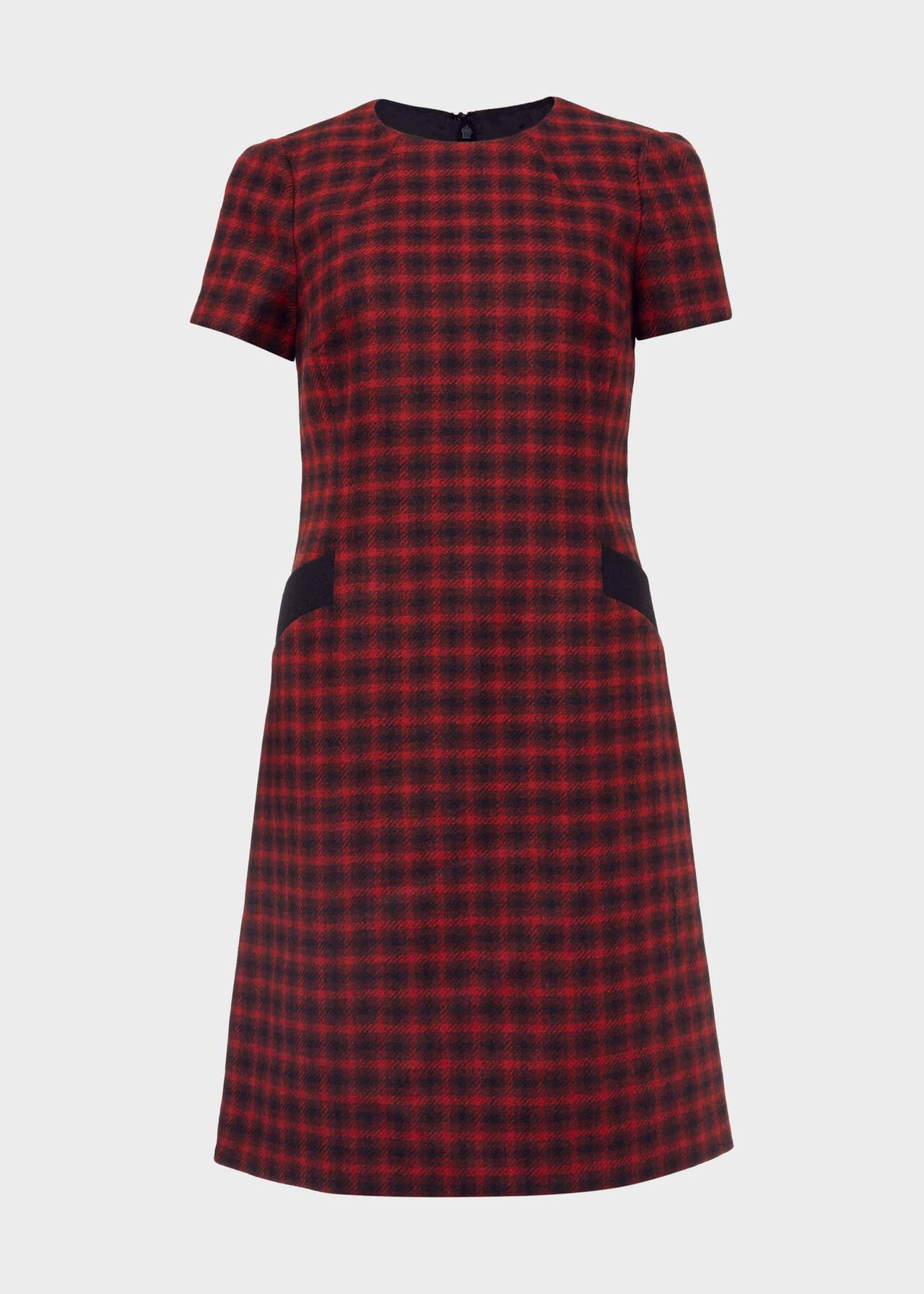 Tallulah Wool A Line Dress, Red Black, hi-res