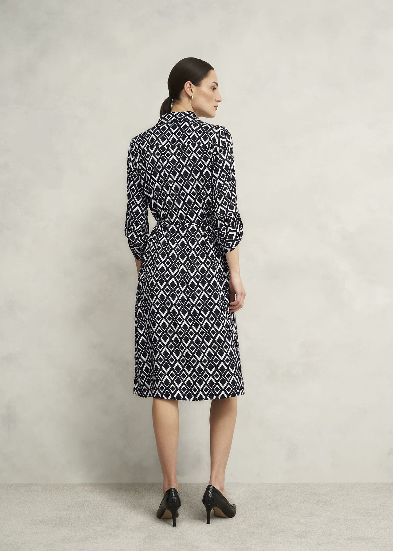 Petite Cali Dress, Navy Ivory, hi-res