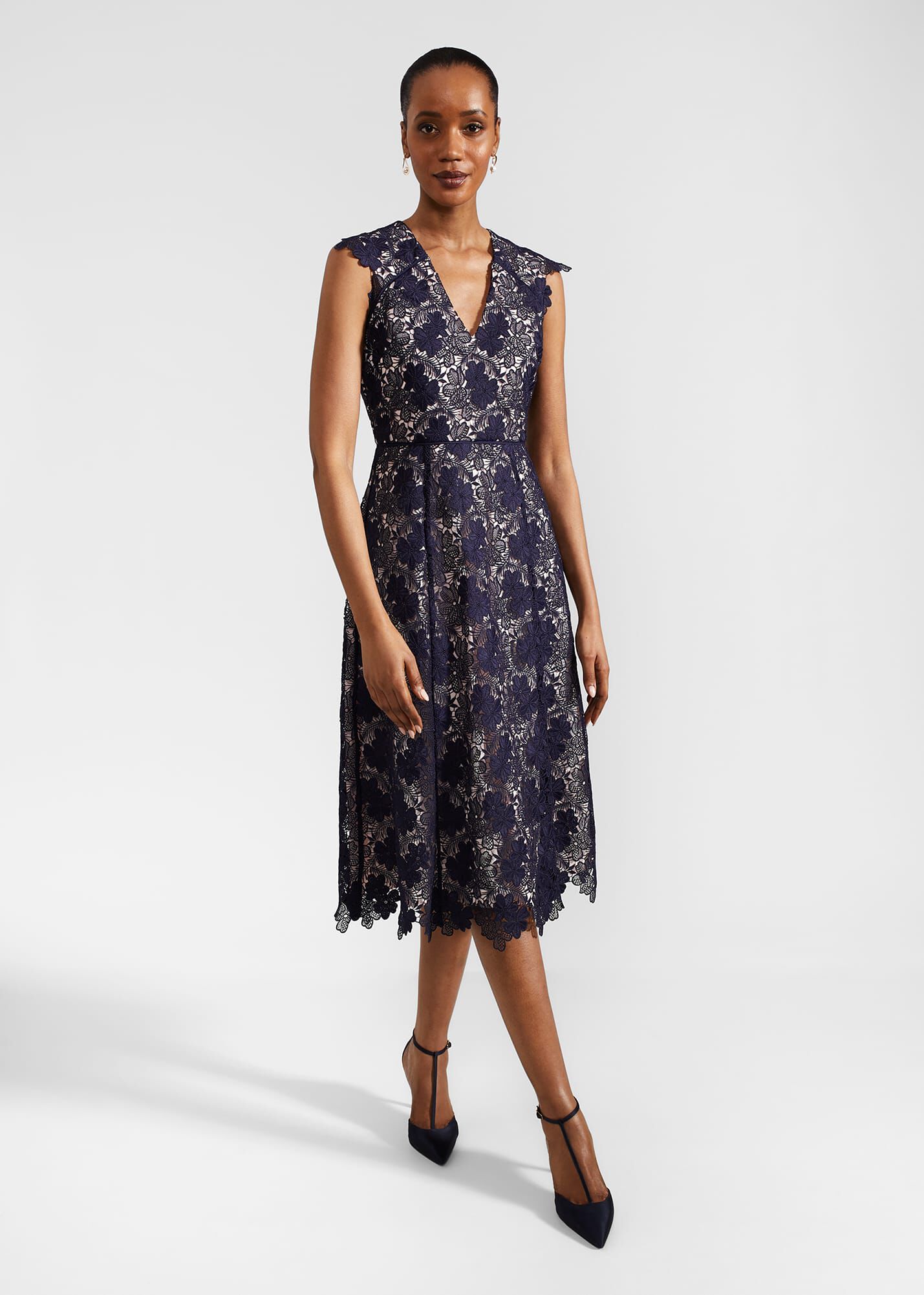 Ladies navy lace dress top