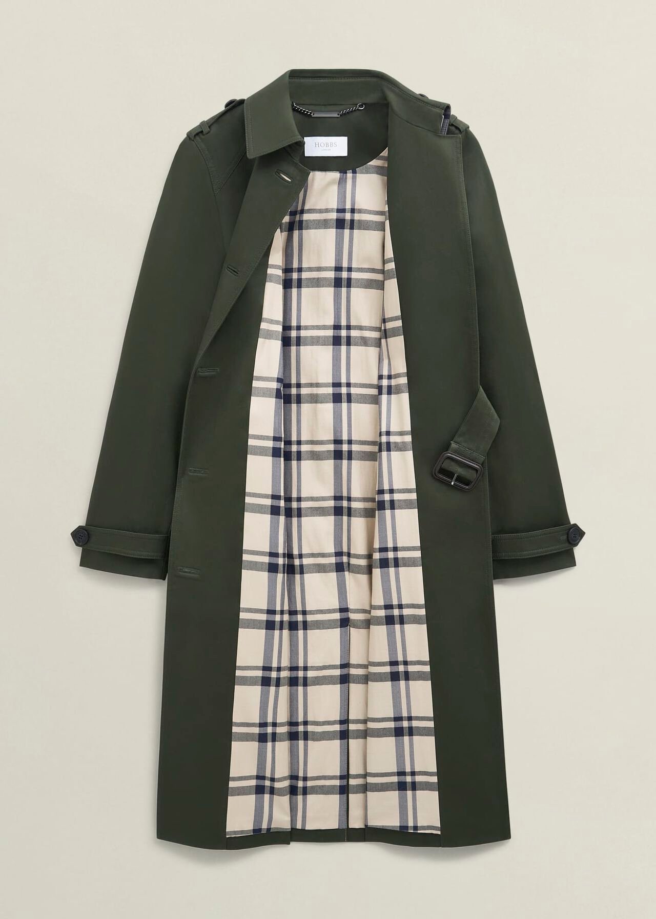 Hallie Shower Resistant Trench Coat, Woodland Green, hi-res
