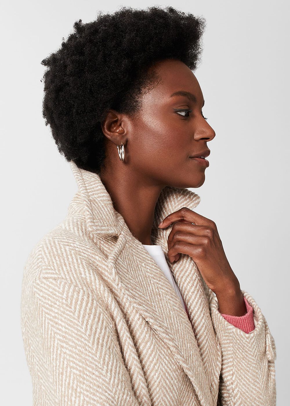 Carmen Coat With Wool , Biscuit Ivory, hi-res