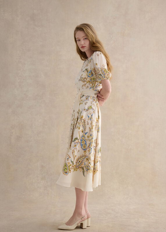 Petite Alma Paisley Silk Dress