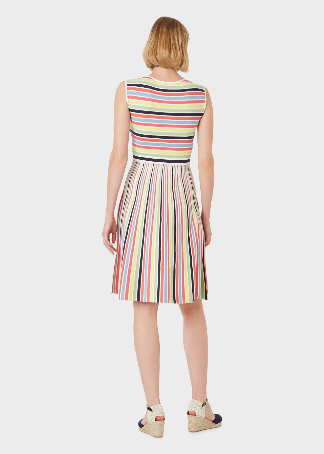 Rainbow Stripe Knitted Dress, Multi, hi-res