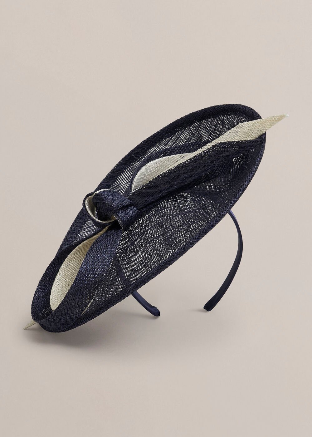 Bella Fascinator, Navy Ivory, hi-res