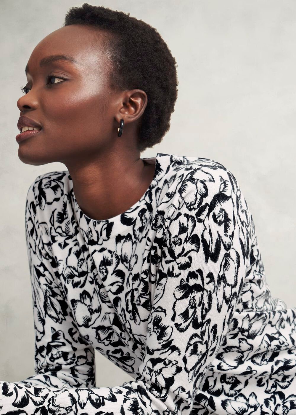 Harlow Jumper With Wool, Ivory Black, hi-res