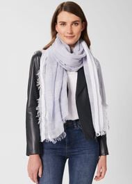 Maryam Linen Scarf , Serenity Blue, hi-res