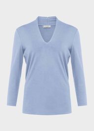 Aimee Plain Top, Muted Blue, hi-res