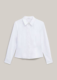 Giulia Peplum Shirt, White, hi-res