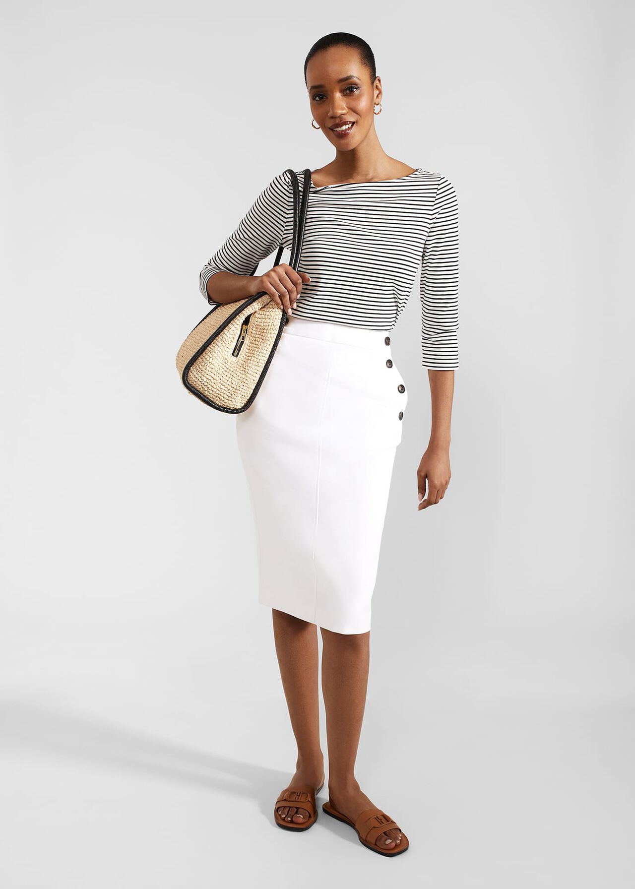 Anita Skirt With Cotton, White, hi-res