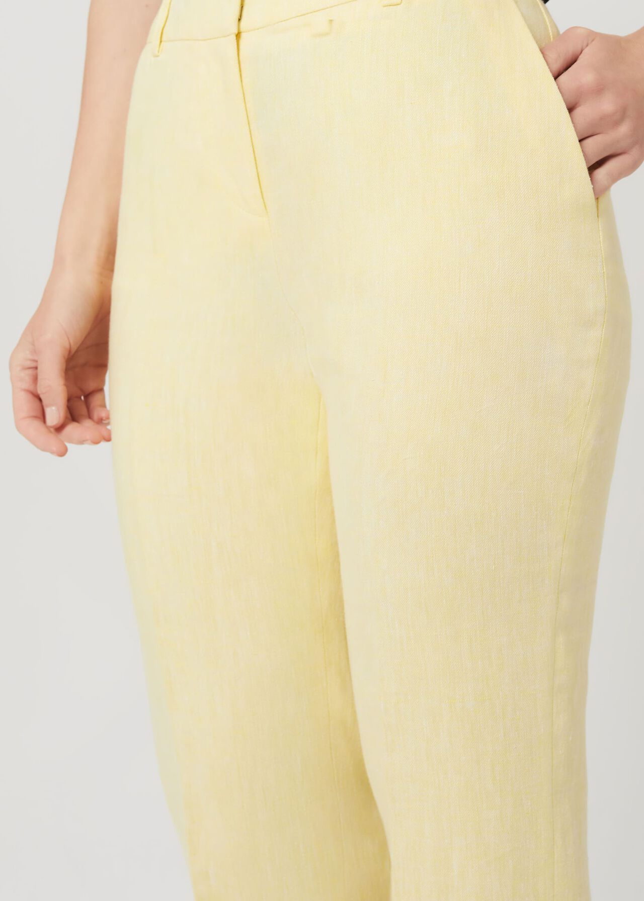 Asher Linen Trouser, Yellow, hi-res