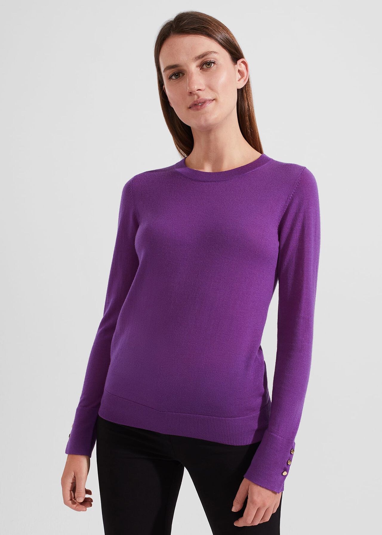 Penny Merino Wool Sweater, Purple, hi-res