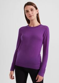 Penny Merino Wool Jumper, Purple, hi-res