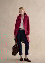 Skylar Shower Resistant Trench Coat, Beetroot Pink, hi-res