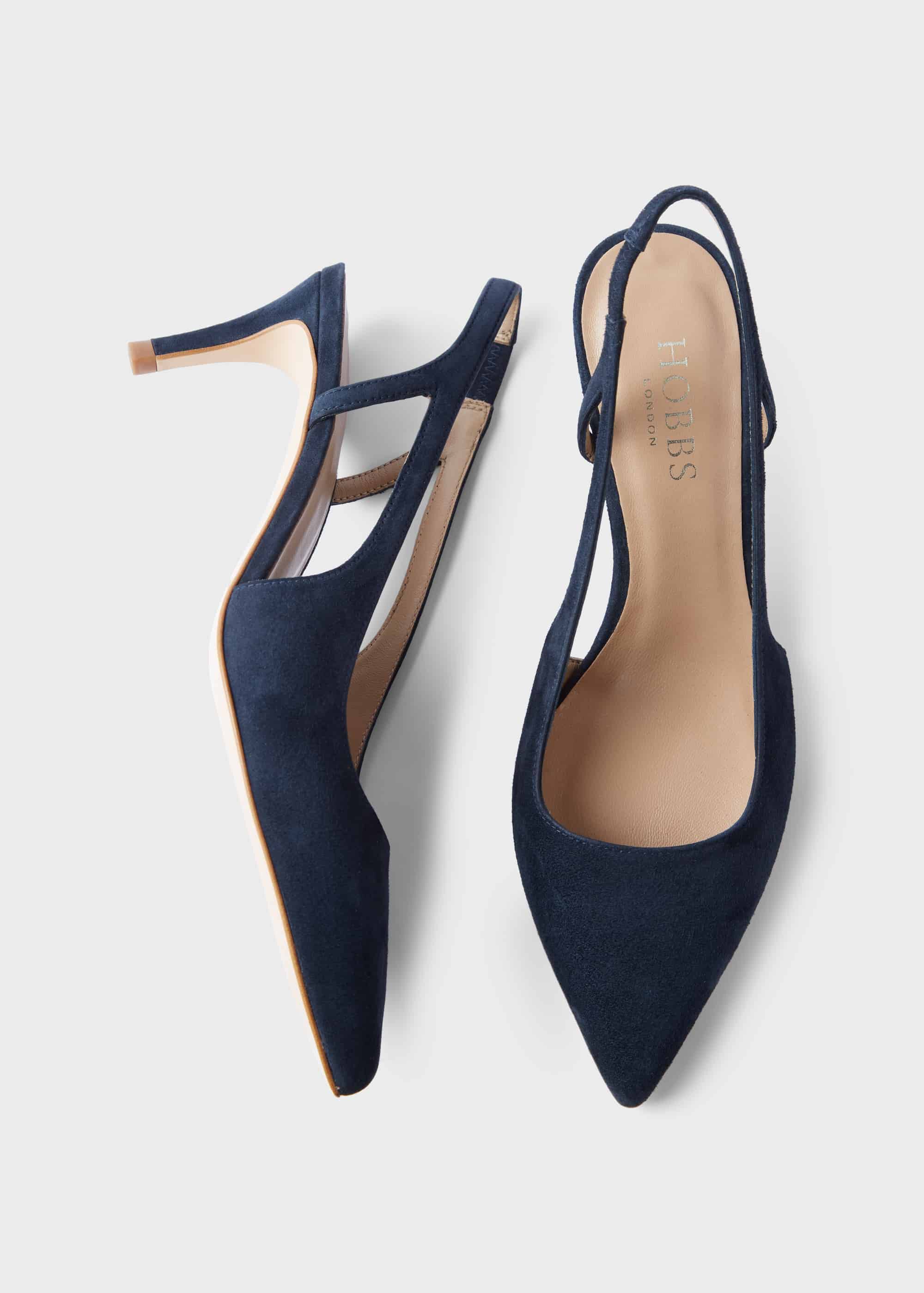 navy blue slingback heels