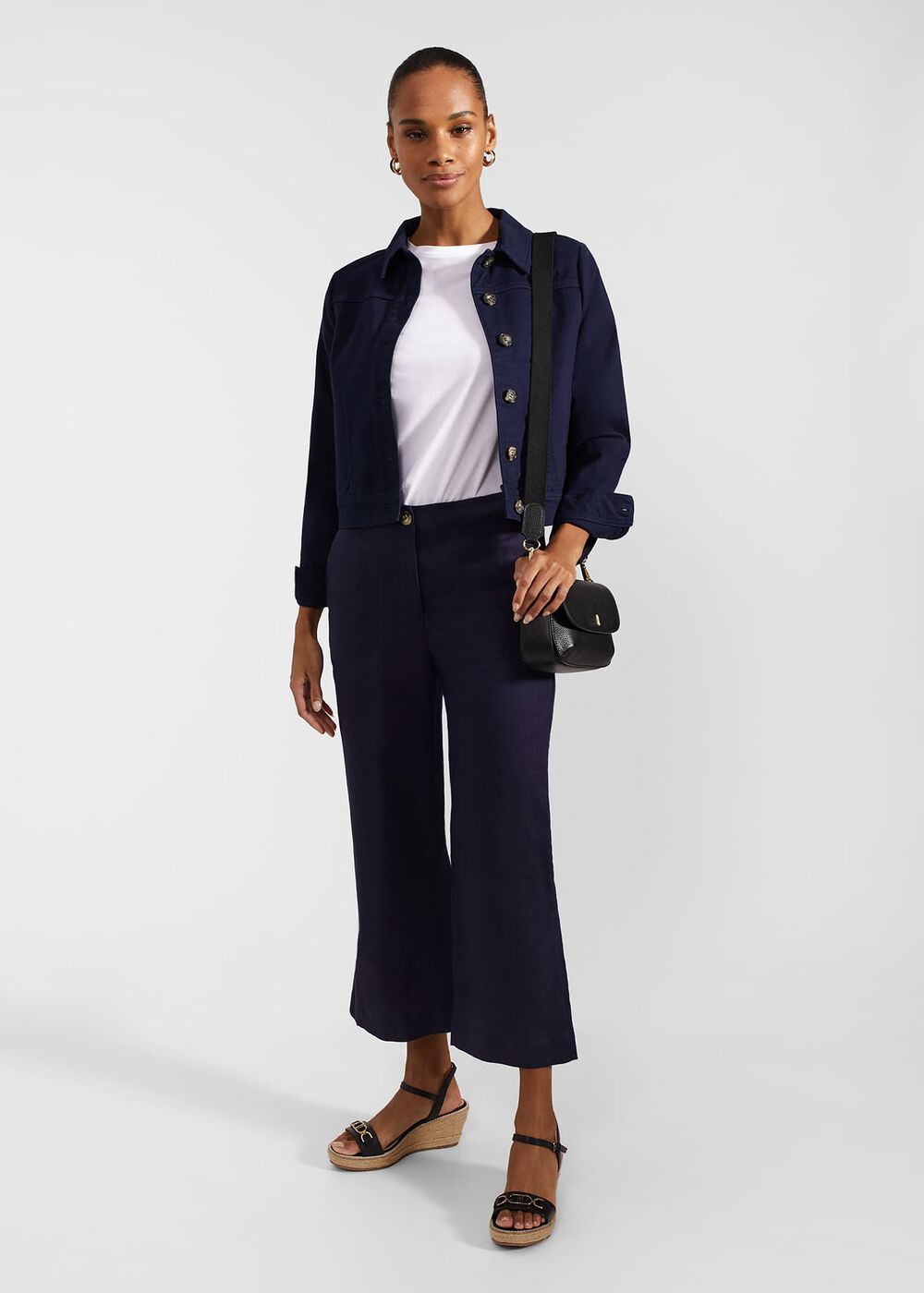 Lillie Linen Trousers, True Navy, hi-res