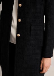 Evangeline Tweed Coat, Black, hi-res