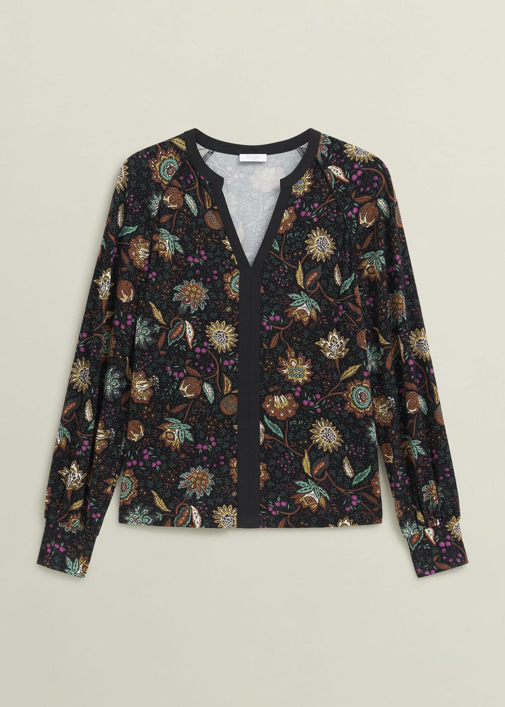 Zelia Printed Top, Black Multi, hi-res