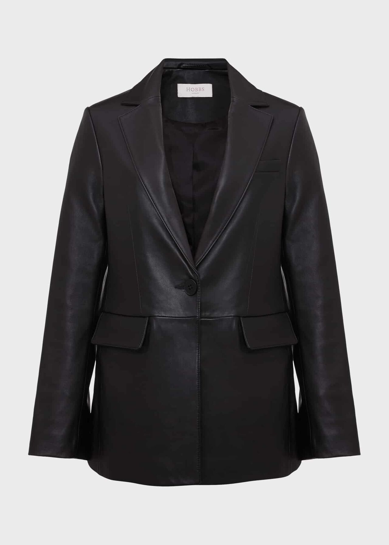 Merissa Leather Blazer, Black, hi-res