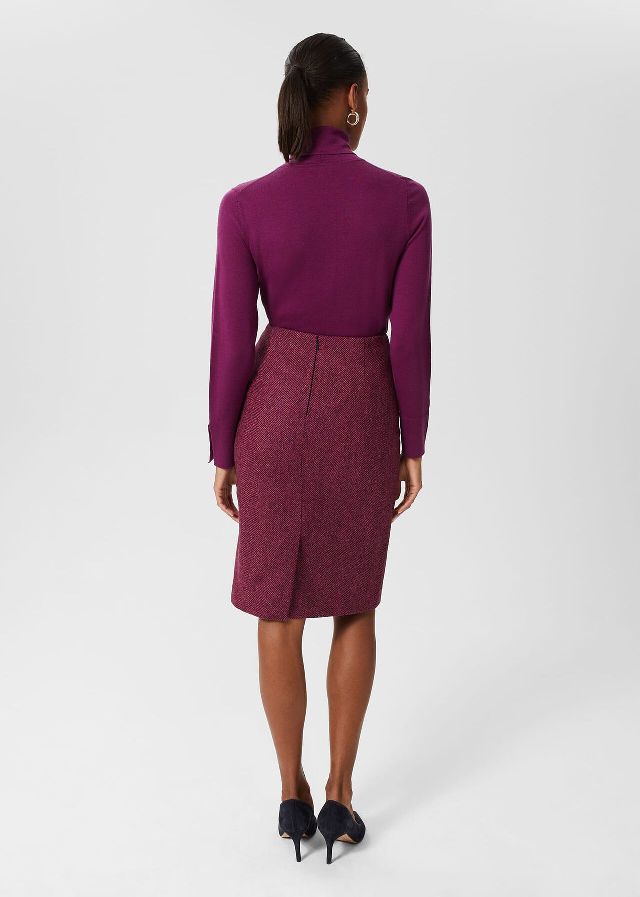 Petite Daphne Wool Skirt, Purple Multi, hi-res