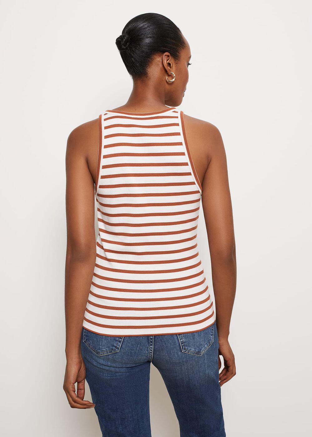 Cecil Cotton Vest, White Toffee, hi-res