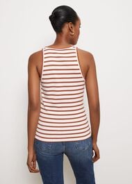 Cecil Cotton Vest, White Toffee, hi-res