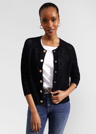 Florentina Cotton Cardigan, Hobbs Navy, hi-res