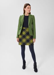 Arianne Wool Skirt, Green Navy, hi-res