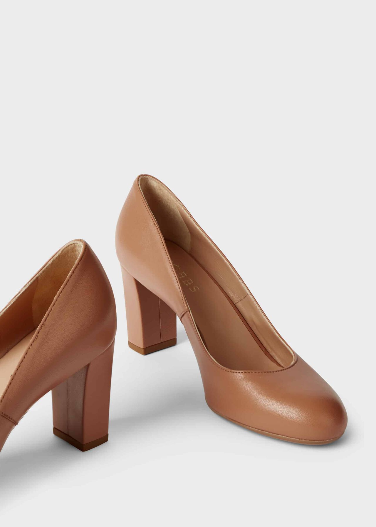 monogram casual style plain leather block heels