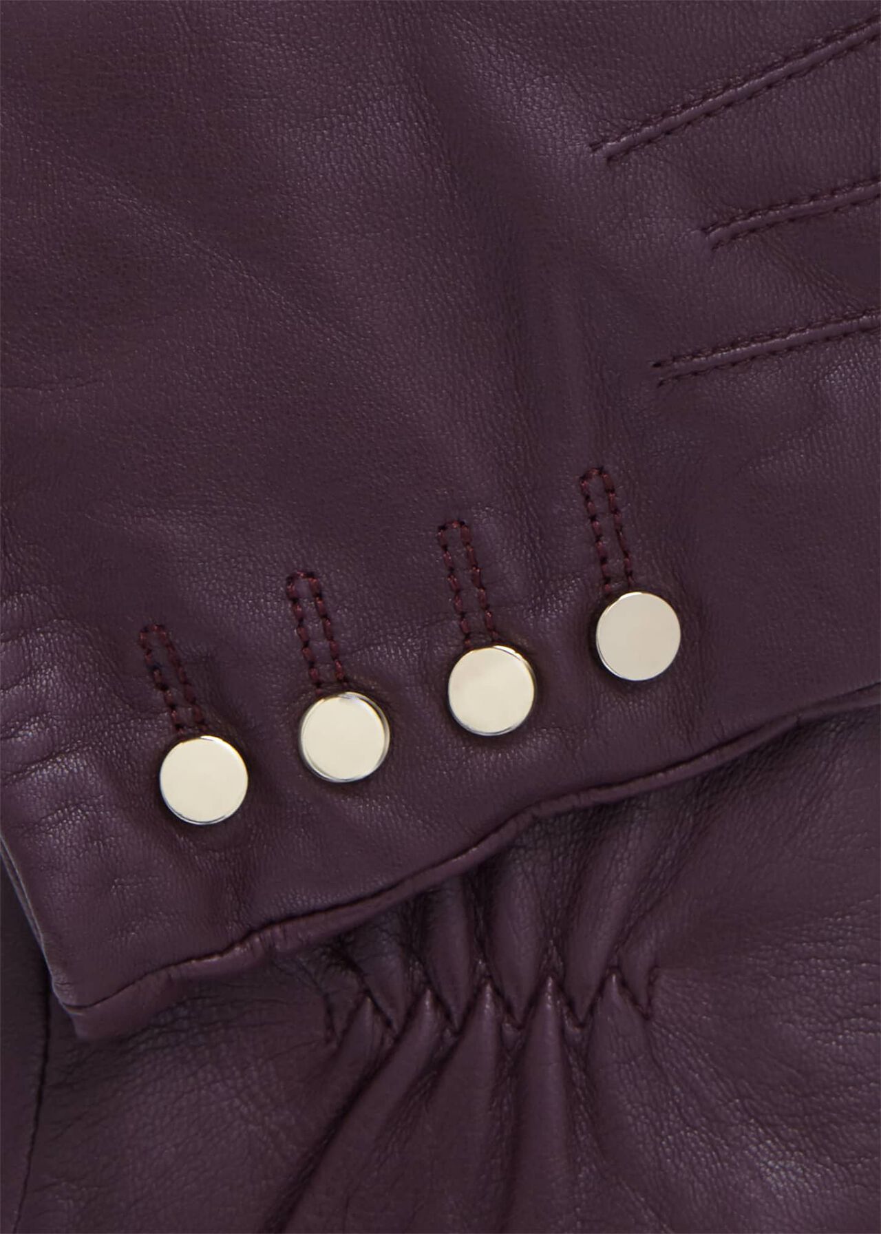 Sienna Leather Glove, Aubergine, hi-res