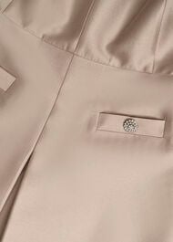 Avery Wool Silk Dress, Oyster, hi-res