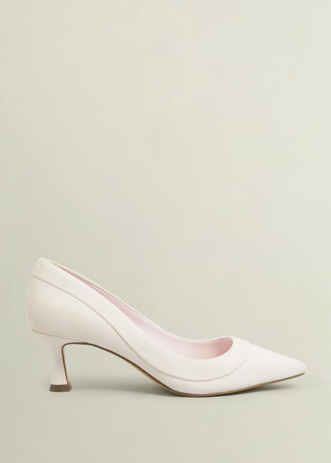 Faye Suede Court Shoes, Pale Pink, hi-res