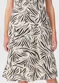 Petite Evangeline Printed Dress, Cream Black, hi-res