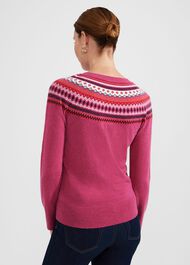Greta Fairisle Jumper With Cashmere, Pink Multi, hi-res