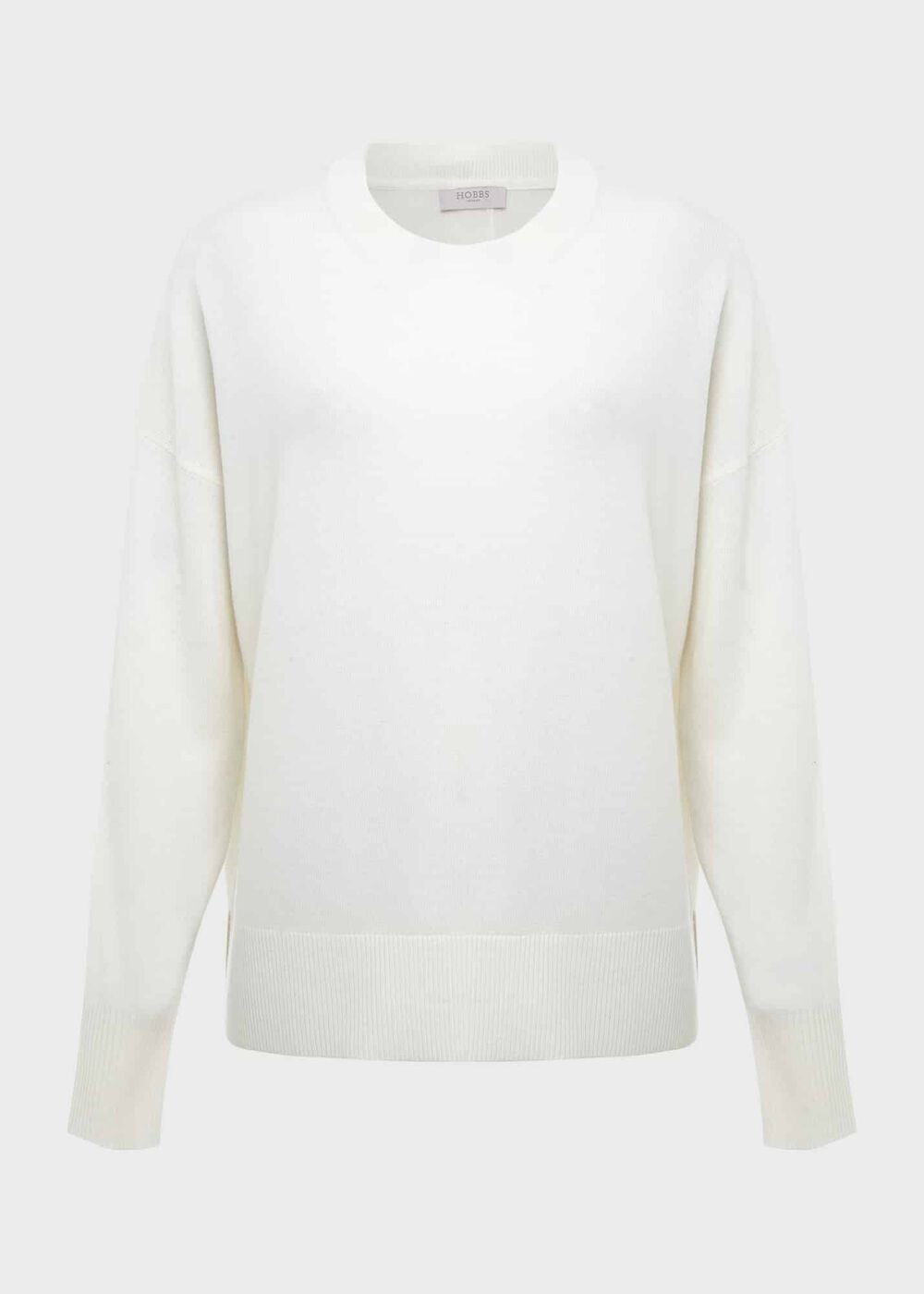 Lydia Button Jumper With Cashmere, Ivory, hi-res