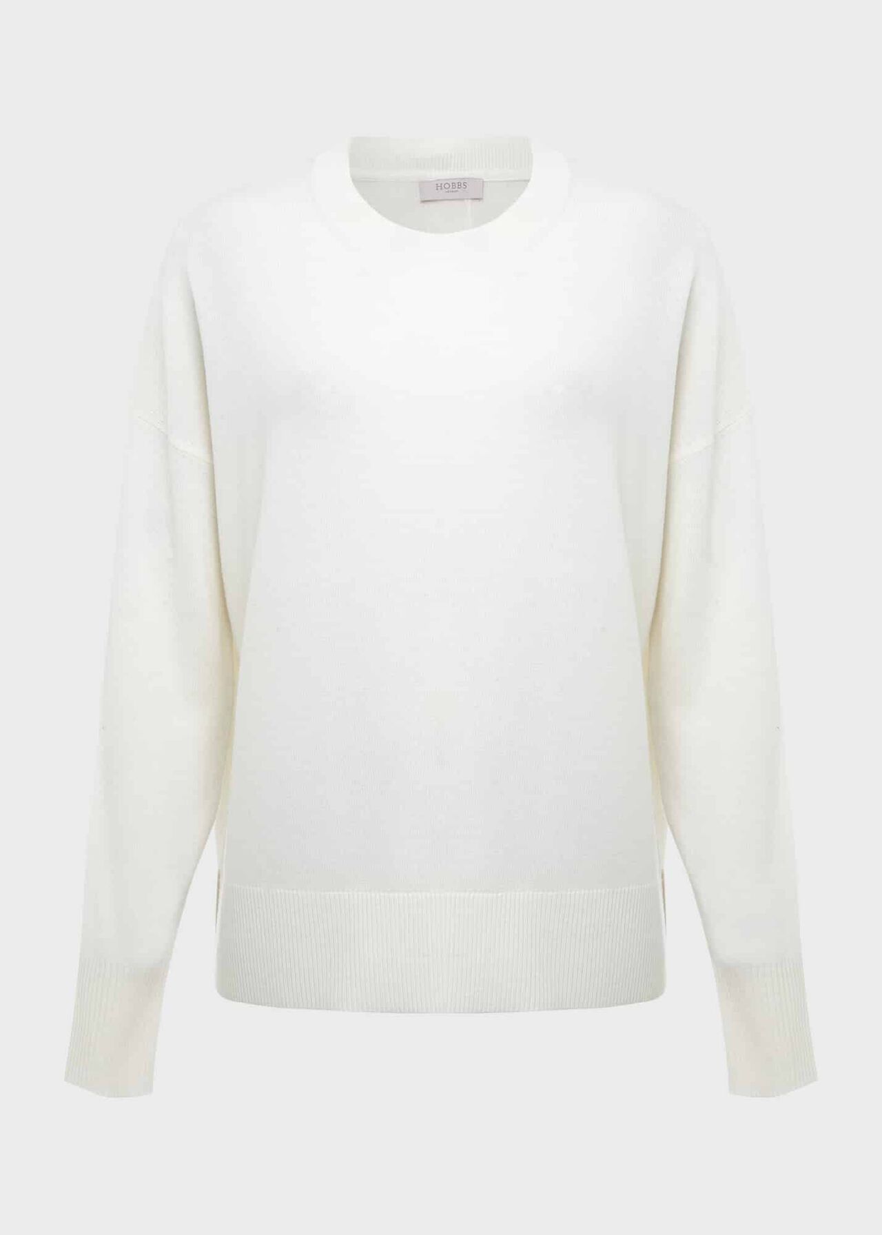 Lydia Button Jumper With Cashmere, Ivory, hi-res