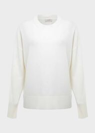Lydia Button Sweater With Cashmere, Ivory, hi-res