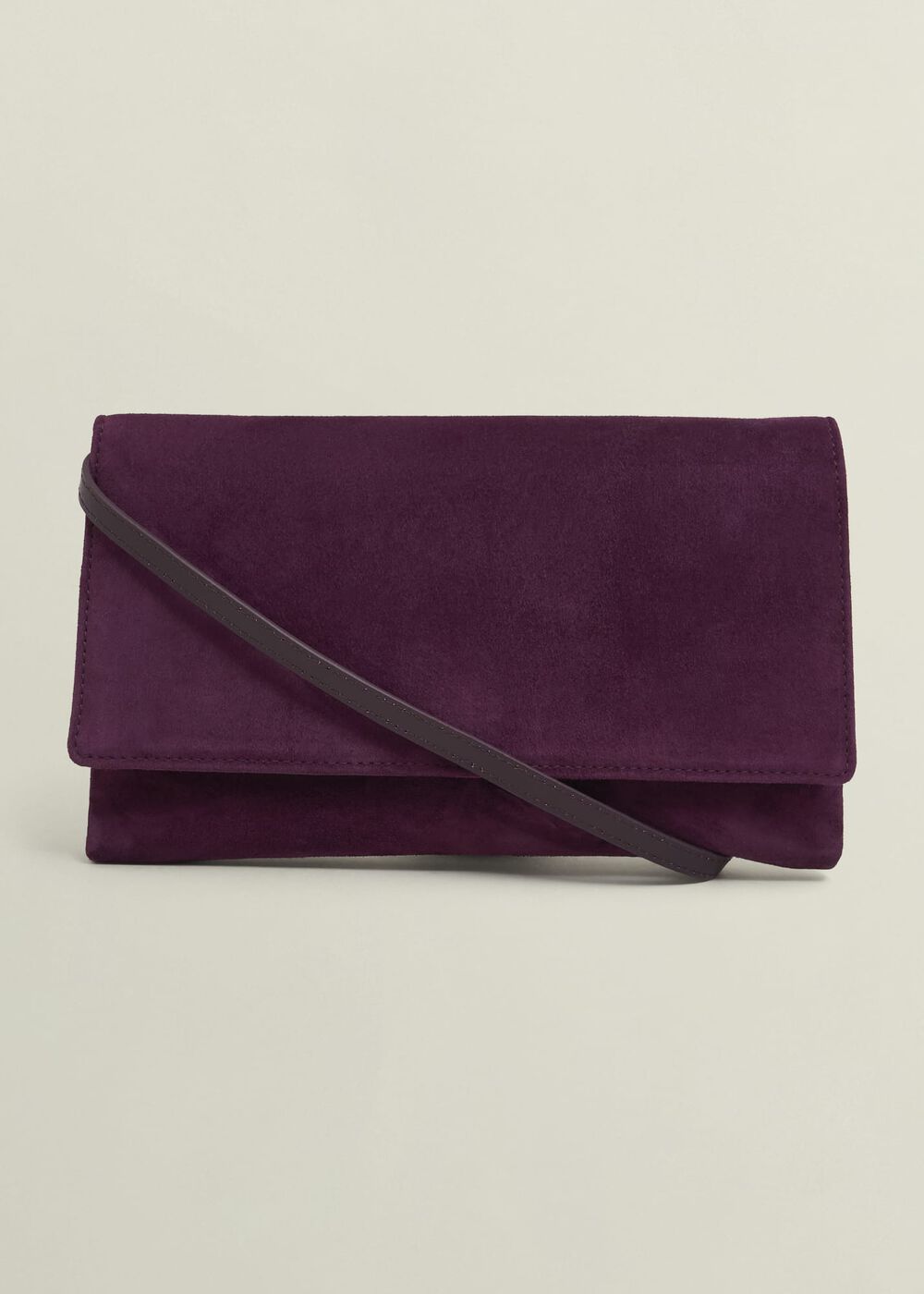Renata Suede Clutch bag, Onyx Red, hi-res