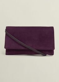 Renata Suede Clutch bag, Onyx Red, hi-res