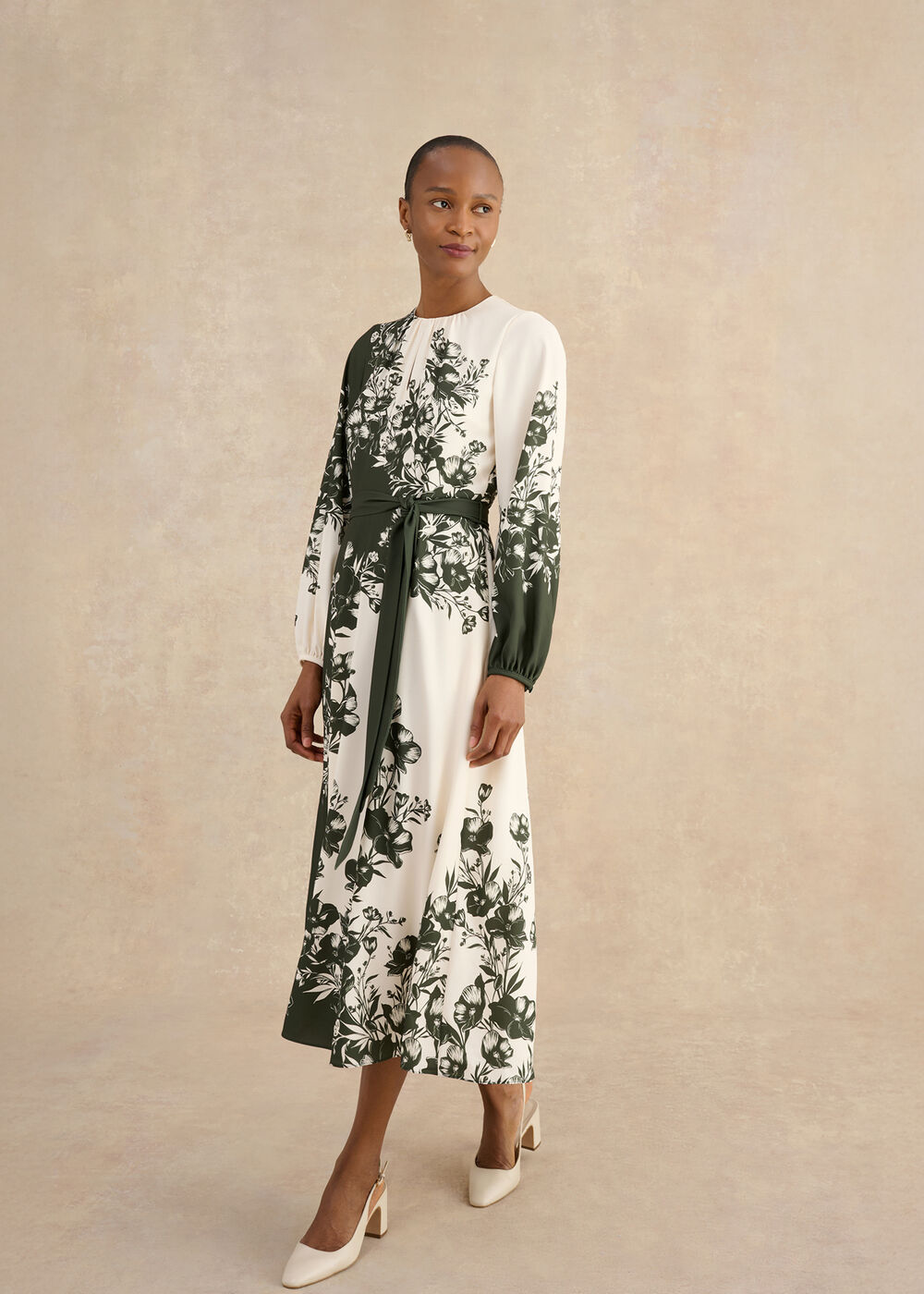 Hilliard Dress, Green Cream, hi-res