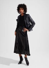 Greta Sequin Skirt, Black, hi-res