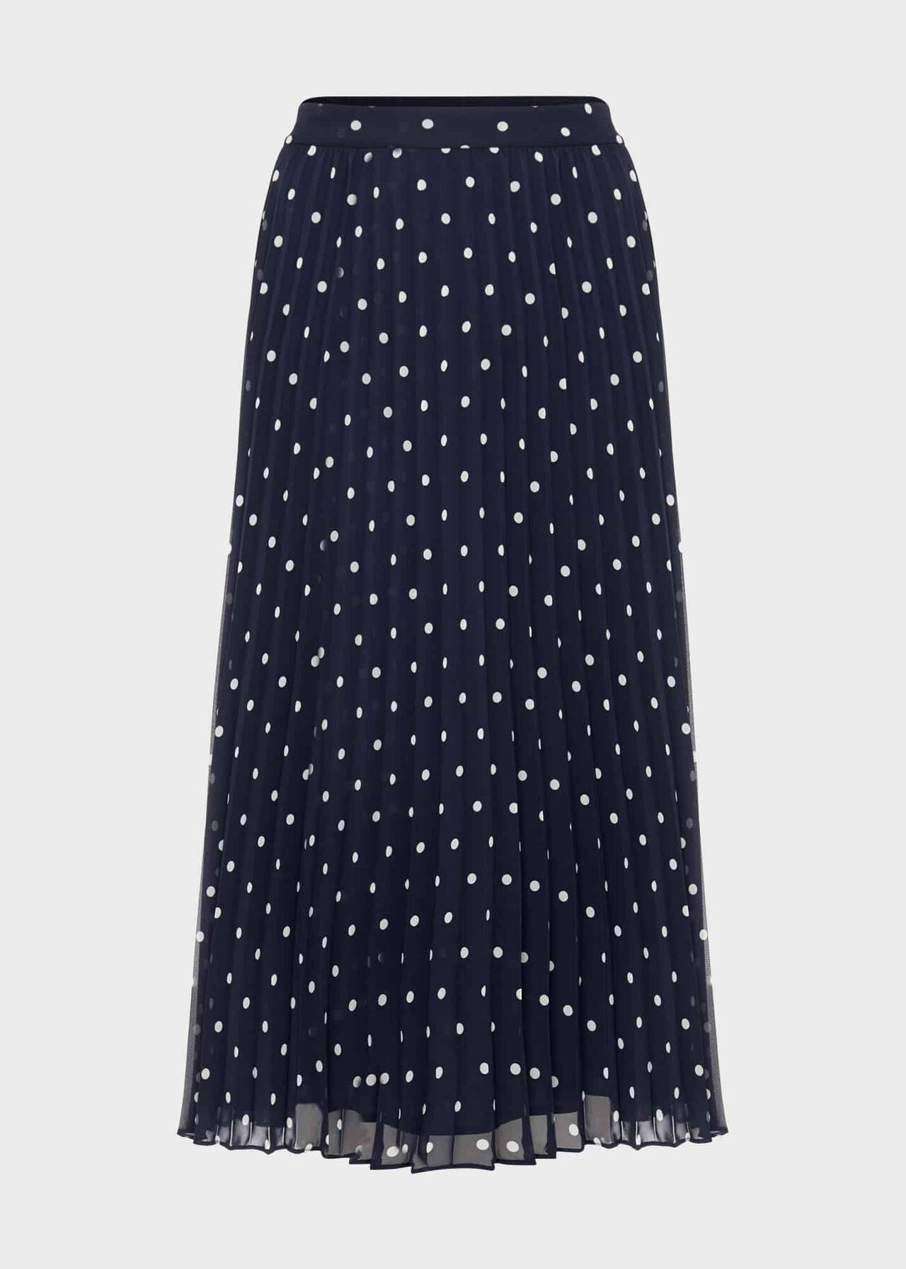 Losie Spot Pleated Skirt, Navy Ivory, hi-res