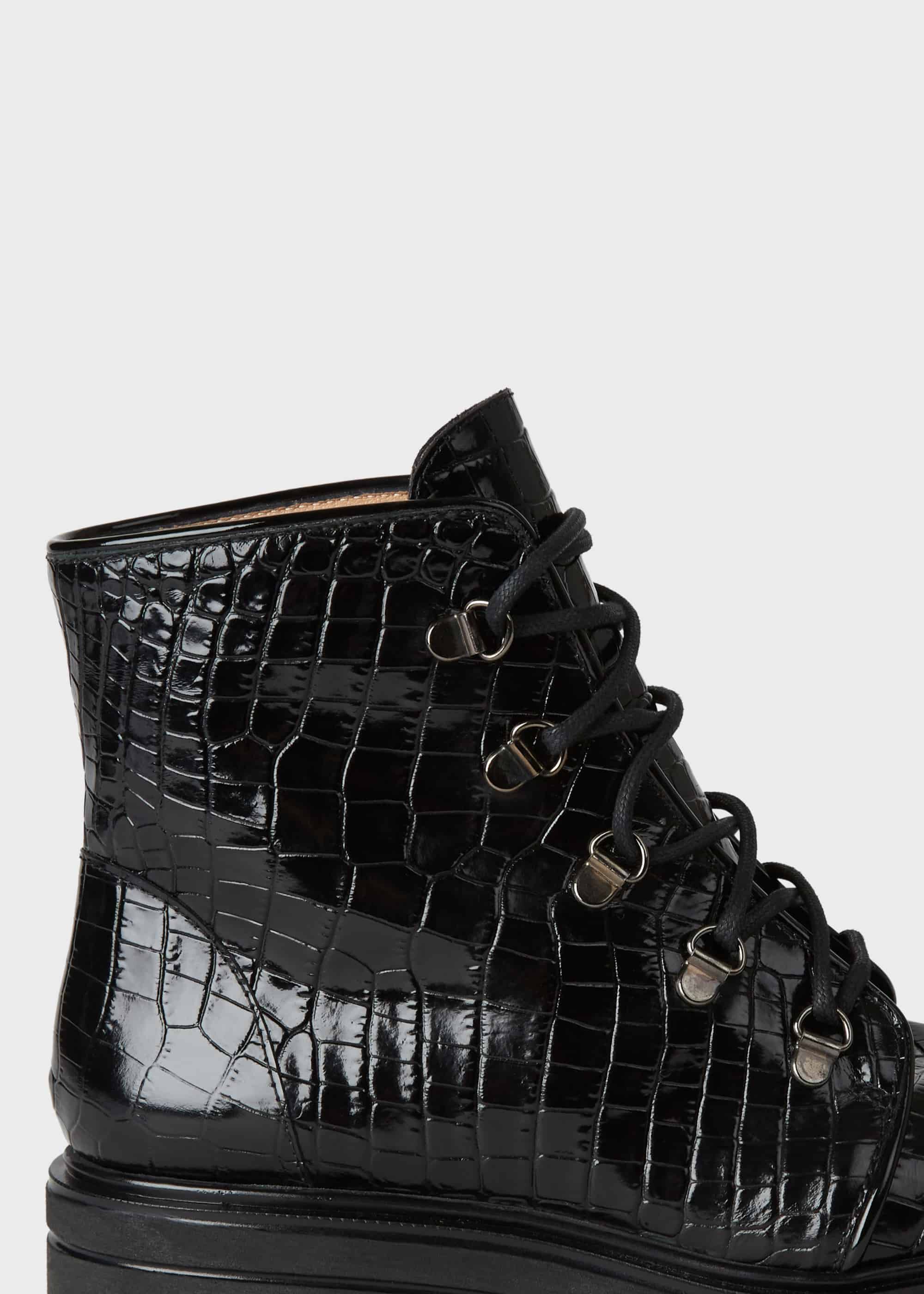 black crocodile boots