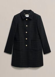 Evangeline Tweed Coat, Black, hi-res