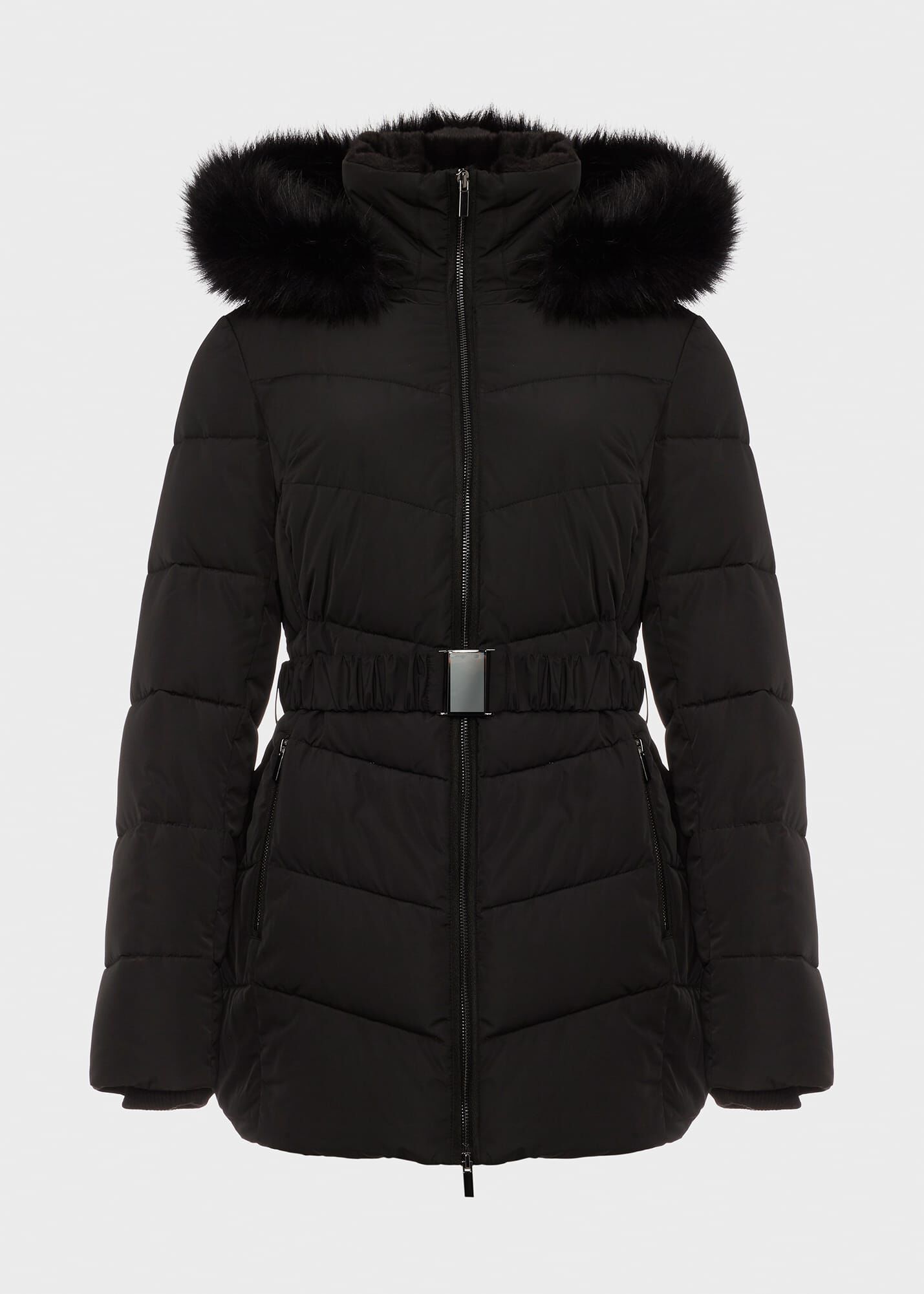belted puffer coat