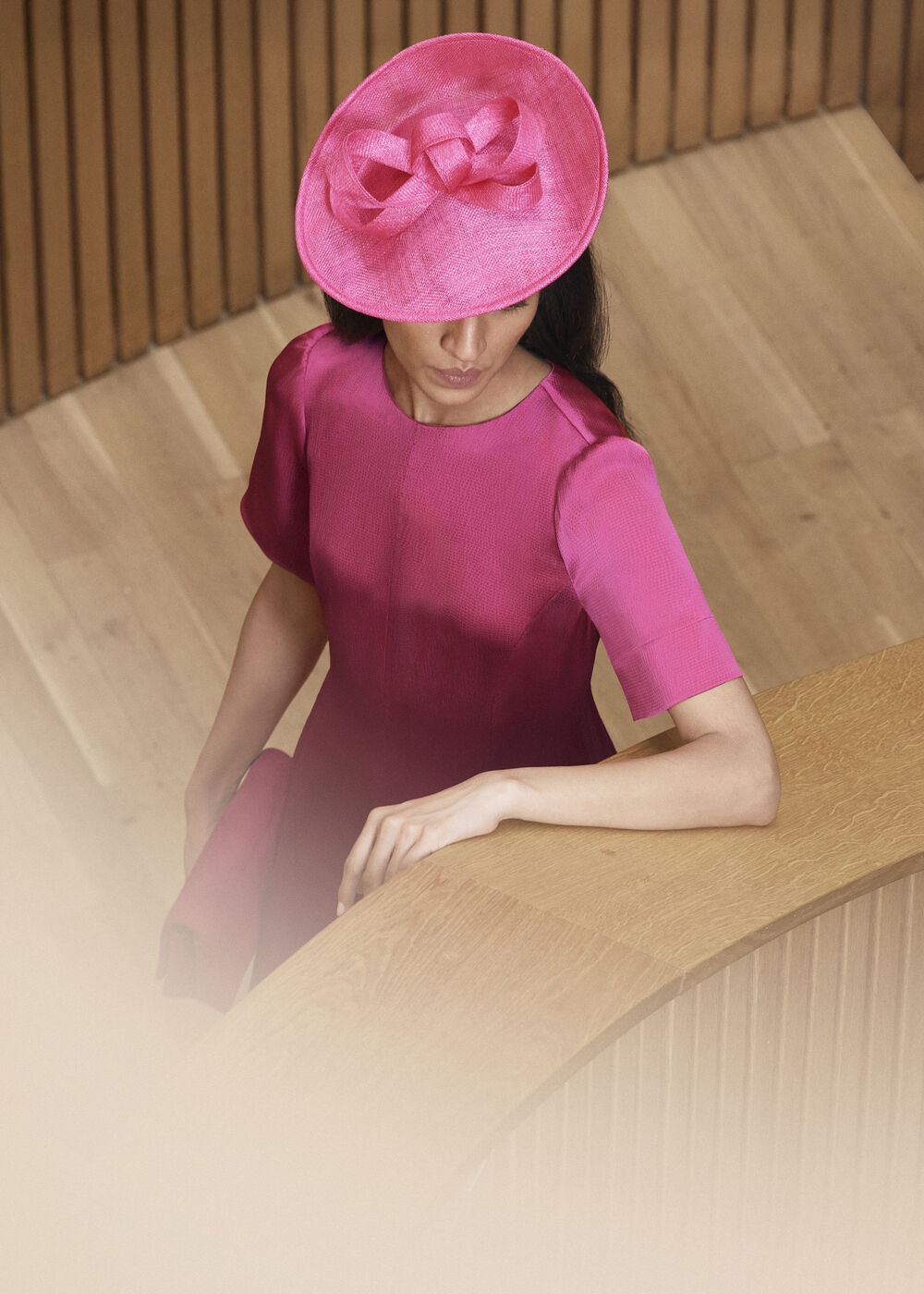 Quinn Fascinator, Bright Pink, hi-res